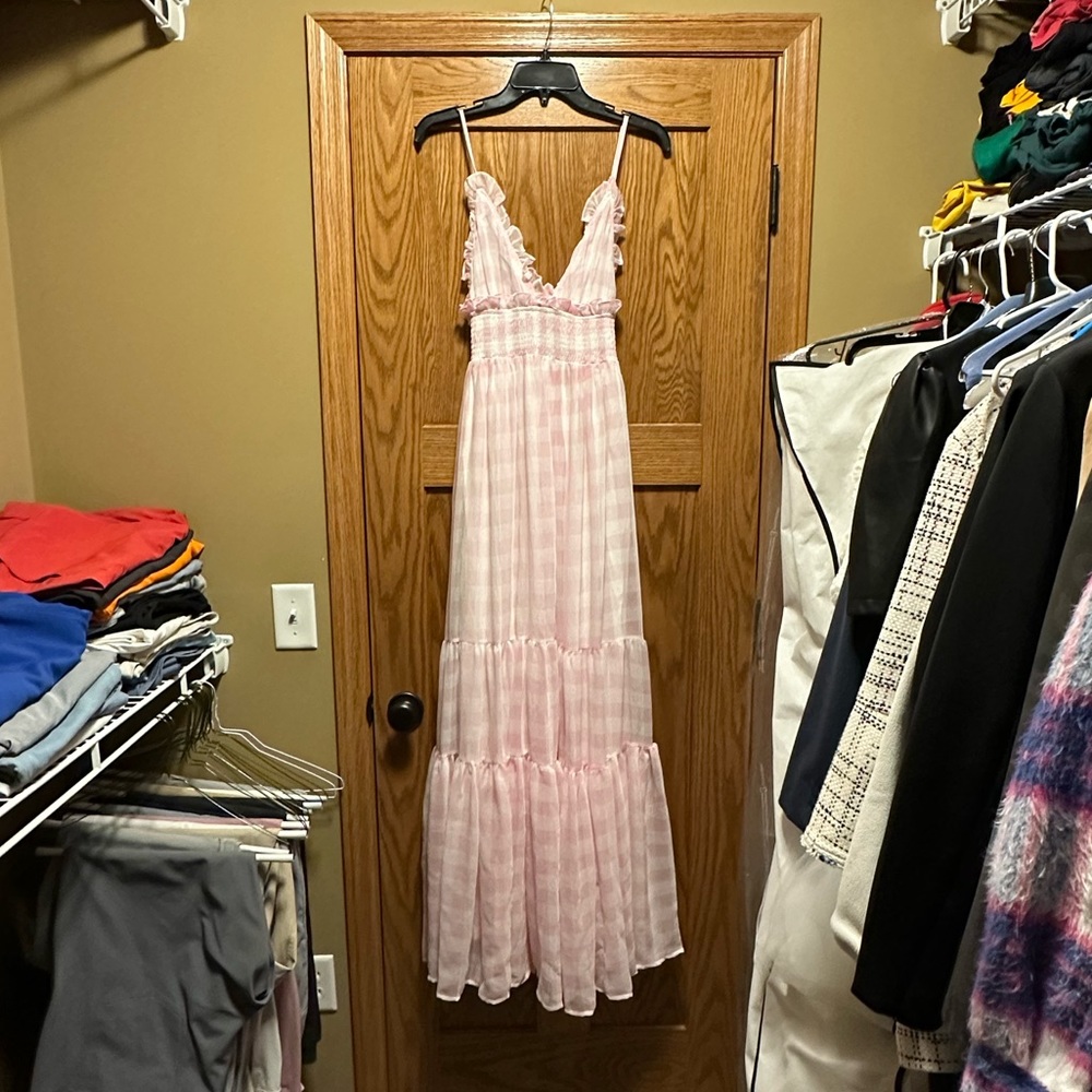 Vici pink gingham sun dress
